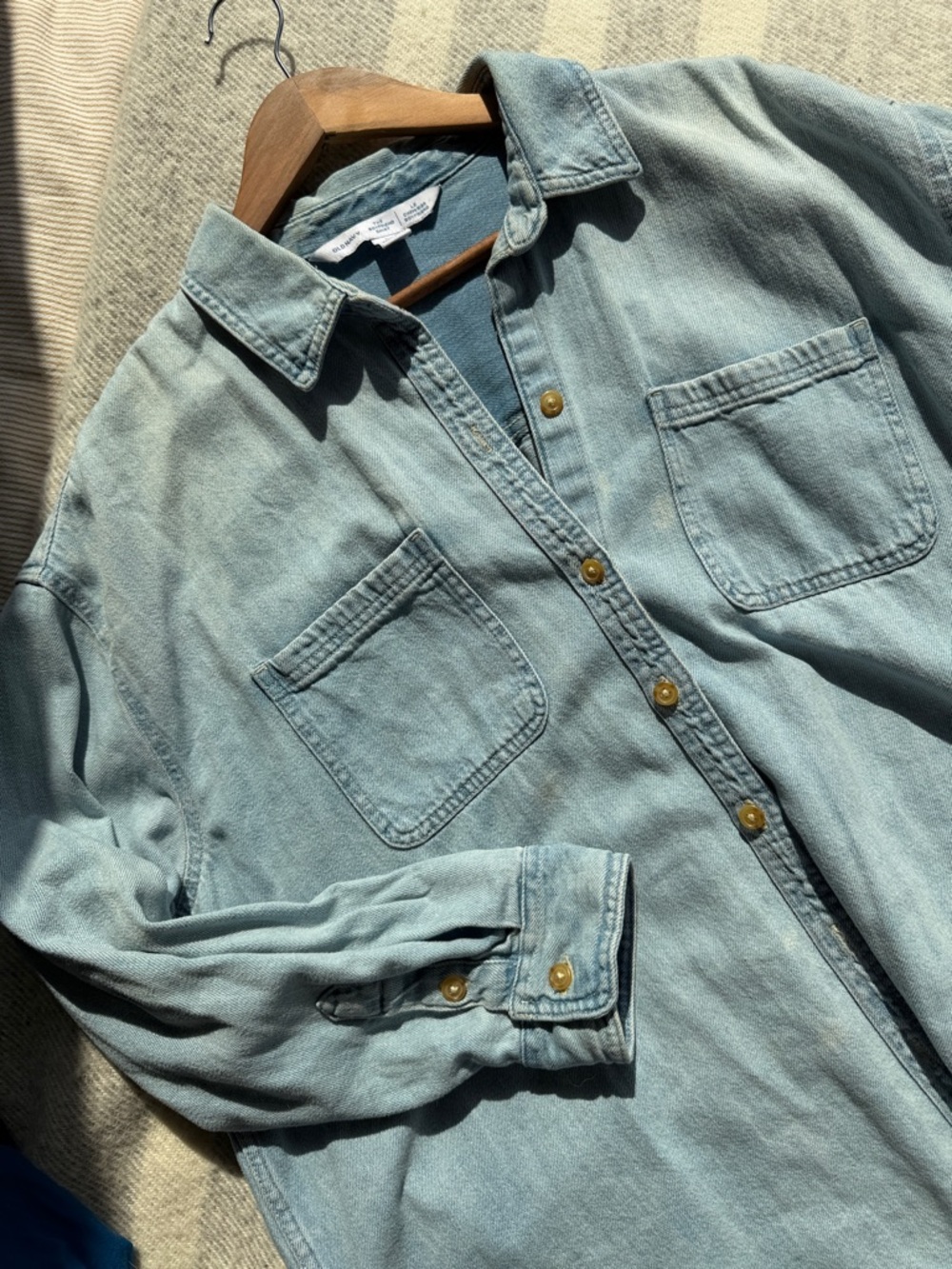 Denim Button Down Shirt Light Blue - 100% cotton